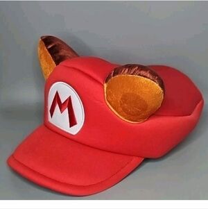 Super Mario Bros 3 Raccoon Tanooki Mario Cosplay Hat Cap Costume Red One Size